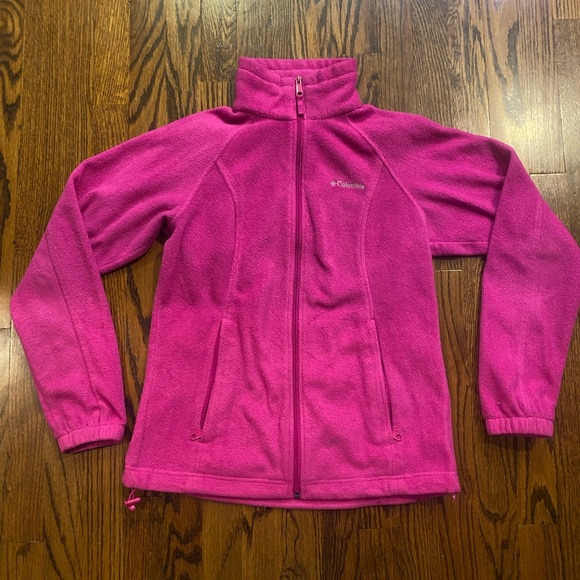 Women’s Columbia Fleece Jacket Small‎ Pink Full Zip - Picture 1 of 4